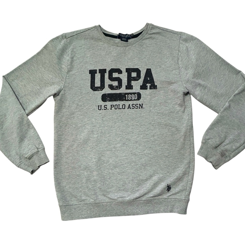 USPA US Polo Assn Pullover Sweatshirt Youth Size XXL 18 Gray Long Sleeve GUC